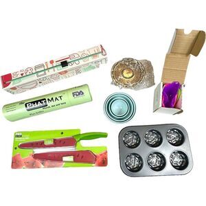 Kitchen Cooking Baking Tools Lot Bundle - ChicWrap, Phat Mat, Knife & More